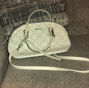 Nine West Cream Patterned Crossbody Bag